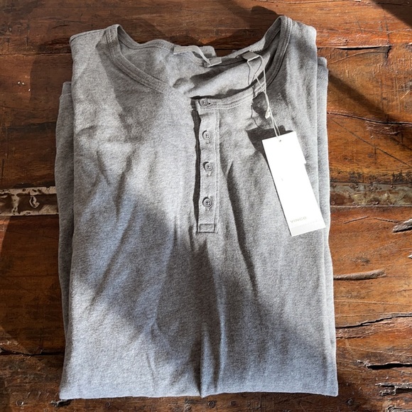 Vince henley long sleeve shirt cinder men new XXL - Picture 3 of 4